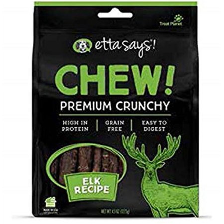 UPC: 0856995008251 | Etta Says 41400825 Chewy Crunchy Elk Dog Treat – 4.5 oz