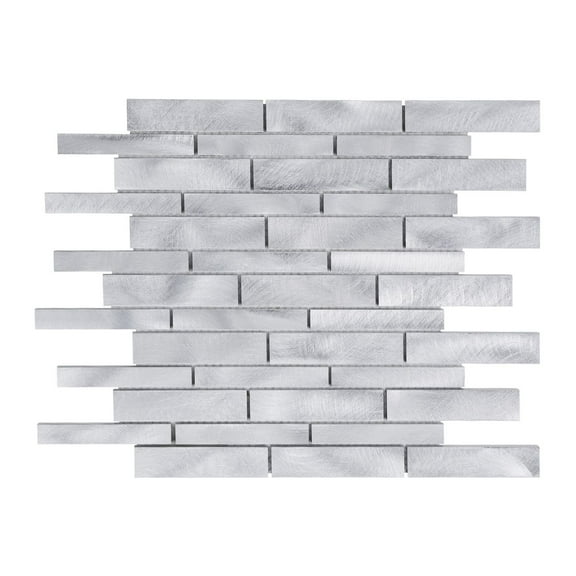 Modket TDH507AL Gray Aluminum Metallic Metal Swirling Textured Mosaic Tile Kitchen Backsplash