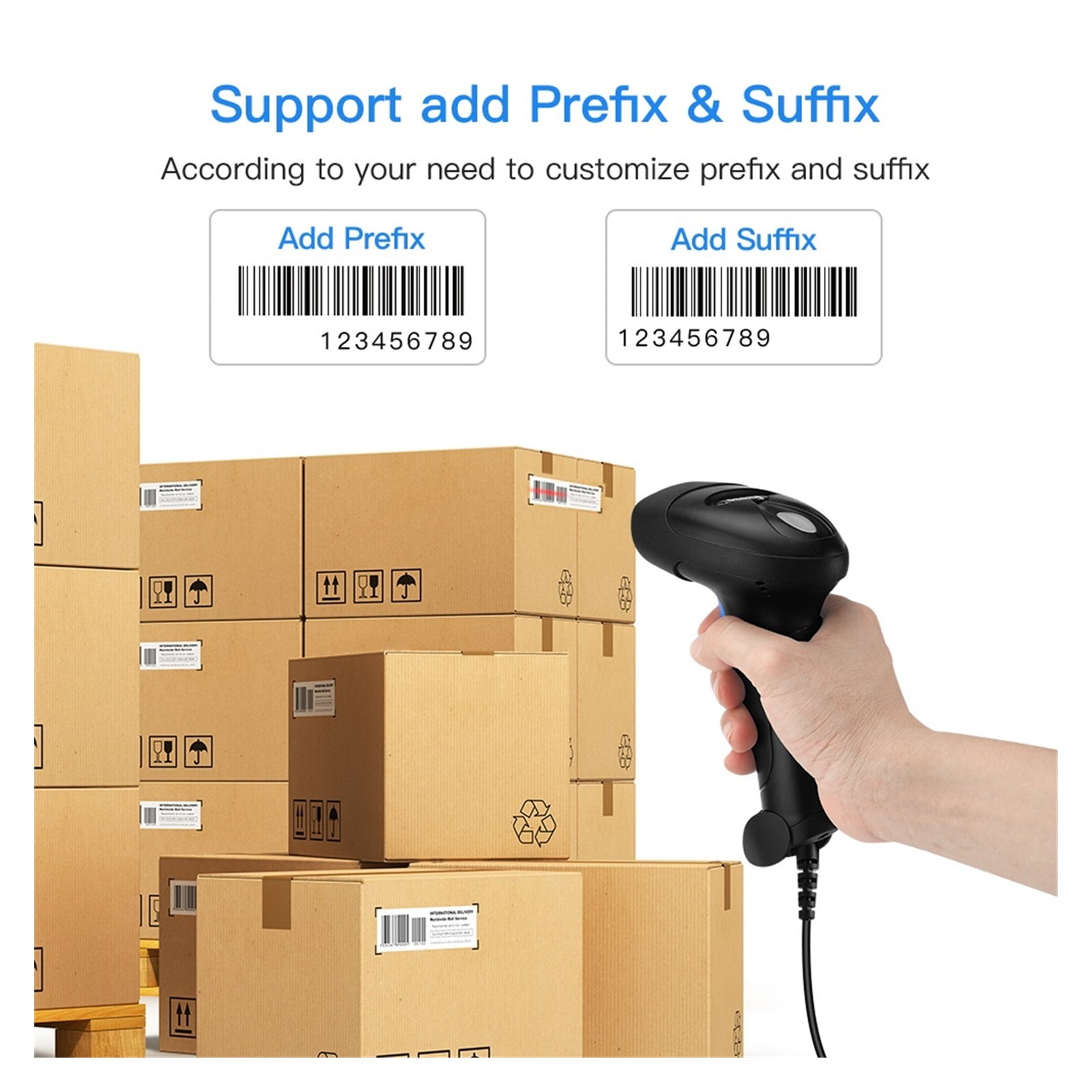Wired 1D QR 2D Barcode Scanner Handheld USB Wired Bar Codes Reader CCD PDF417 Data Matrix Bar Code Image Automatic Scanner ,Easy to Operate
