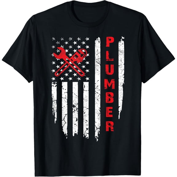USA American Flag Plumber Men Women Plumbers Patriotic T-Shirt