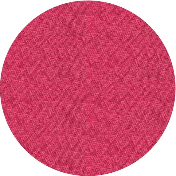 Ahgly Company Indoor Round Patterned Hot Deep Pink Area Rugs, 5' Round