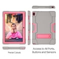 thumbnail image 4 of Goldcherry Lenovo Tab E10 10.1 Inch Case, Hybrid Heavy Duty Defender Shockproof Protective with Built-in Kickstand for Lenovo Tab E10 (TB-X104F) 10.1 Inch 2018(Gray+Pink), 4 of 6