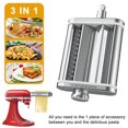 thumbnail image 3 of Galifode Galifode Ensemble de Machine à Pâtes KA-8L Argent avec 8 Réglages d'Épaisseur Réglables pour Mixeurs sur Socle KitchenAid, Inclut 3 Rouleaux pour Préparation Rapide des Pâtes, Facile à Nettoyer et à Ranger, 3 of 7