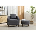thumbnail image 6 of Accent Chair with Ottoman, Mid Century Modern Barrel Chair Upholstered Club Tub Round Arms Chair for Living Room 90748, 6 of 9