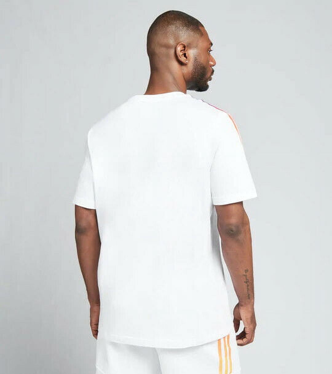 adidas Men's Sportswear 3-Stripes Tee, White/Multicolor, Small