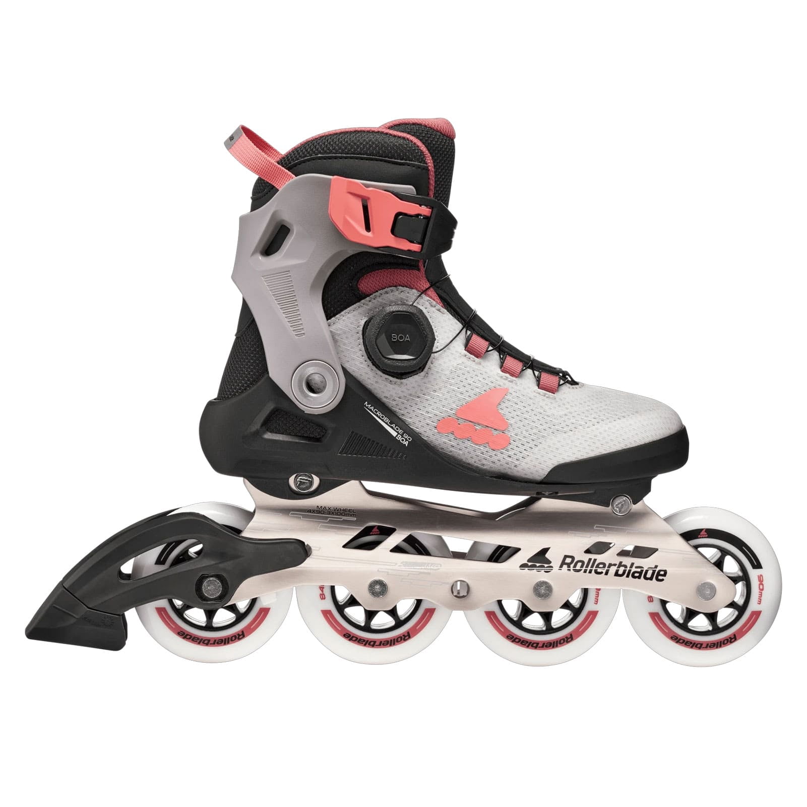 ROLLERBLADE Women's Macroblade 90 Gray/Amethyst Rose Inline Skates, Size: 7/7.5
