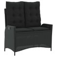 thumbnail image 2 of vidaXL 2 Piece Garden Dining Set with Cushions Black Poly Rattan, 2 of 5