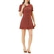 thumbnail image 2 of INSPIRAR CHIC Vestido Casual de Botones con Cuello Peter Pan con Volantes a Cuadros S Rojo, 2 of 5