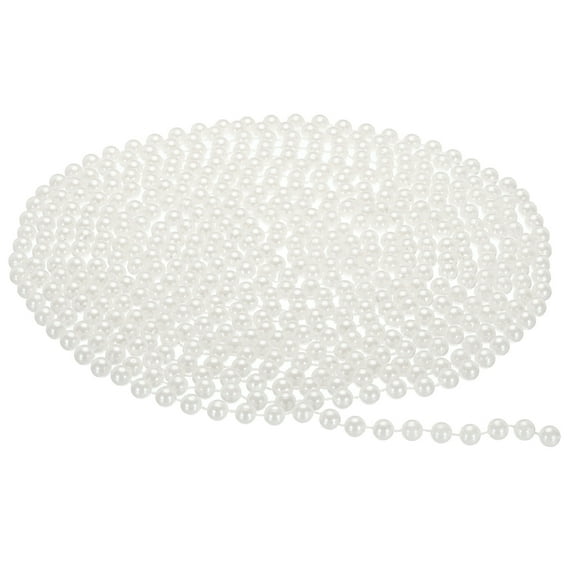 Uxcell 8mm Faux Pearl Beads Garland, 16.4 Ft Pearl String Chain Pearl Roll, White