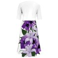 thumbnail image 4 of JHLZHS Robe Sans Manches à Fleurs Imprimée pour Femmes, Débardeur avec Manches Courtes, Haut Décontracté Élégant, Coupe Régulière, Ensemble 2 Pcs, Pantalon, Robe de Collation des Grades, 4 of 7
