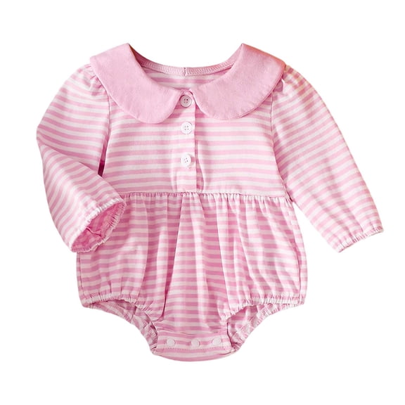 Mnyotv Baby Girl Clothes Long Sleeve Smocked Bodysuit Newborn Infants Fall Outfits Girls Floral Jumpsuits Size 12-18 Months