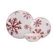 thumbnail image 4 of Holiday Time Red Snowflake Ceramic Dinnerware Set ,12 Pieces, 4 of 7