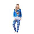 thumbnail image 1 of Christmas Family Pajama Matching Set Elk Print T-shirt Tree Pants, 1 of 9