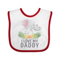 Inktastic I Love My Daddy Cute Elephants and Spring Flowers Boys or Girls Baby Bib