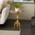 thumbnail image 2 of DecMode 19" x 21" Gold Aluminum Metal Small Accent Table with Scroll Legs, 1-Piece, 2 of 6