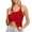 Red, variant on Fashion Backless U-back Women Vest Cotton Integrated Bra Daily Undershirt Wine S