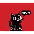 thumbnail image 4 of Black Chibi Cat Youth Red Crew Neck Short Sleeve Tee-XS, 4 of 4