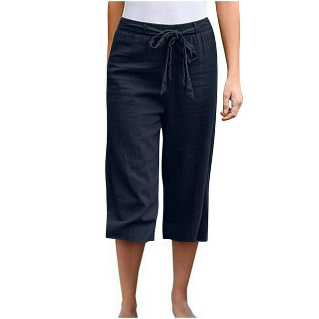 Women High Waisted Wide Leg Pants Drawstring Elastic Trousers Comfy Straight Leg Fashion Long Pants With Pockets
