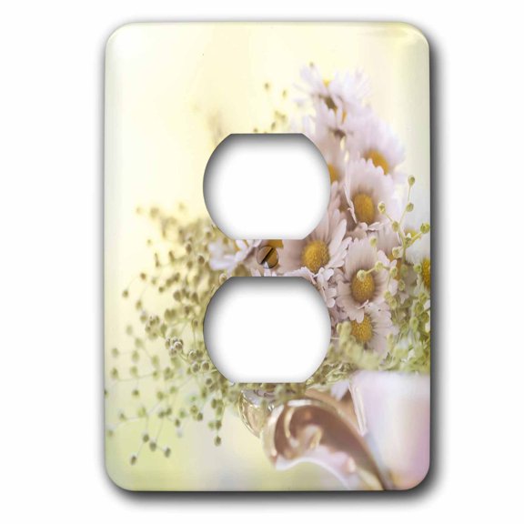 3dRose, Still life Vintage Photography of Daisies , 2 plug outlet cover
