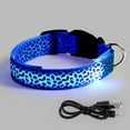 thumbnail image 2 of Gustave Light Up Dog Collar USB Rechargeable LED Pet Collars Adjustable Leopard Glow in the Dark Puppy Collar Lights for Small Medium Large Dogs Night Safety Walking "Blue, S", 2 of 12