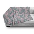 thumbnail image 3 of Floral Soft Flannel Fleece Throw Blanket, Romantic Pastel Foliage Blooming Season Essence Botanical Beauty, Cozy Plush for Indoor and Outdoor Use, 60" x 80", Baby Pink Slate Blue, by Ambesonne, 3 of 6