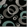 thumbnail image 3 of Milan Barnet Black Turquoise Rug 100% Polypropylene Abstract Pattern 5x8 ft, 3 of 6