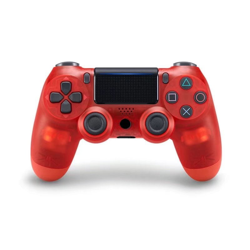 Transparent red PS4 Wireless Vibrate Game Controller Handle Dual Double