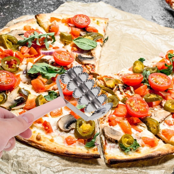 KAKOWELY 1Pc Practical Pizza Cutter with Plastic Handle and Dishwasher Safe Design