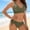 Army Green, variant on Women's Bikini Set Two Piece Swimsuit Modest Bathing Suit Petal Hollow V Neck Top String Mid Rise Bottom