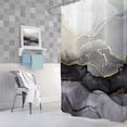 thumbnail image 4 of Marble Shower Curtain For Bathroom, Abstract Modern Black And Gold Fabric Shower Curtain Set, Cool Rest, 4 of 5
