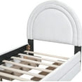 thumbnail image 4 of Twin Size Teddy Upholstered Platform Bed with Four Drawers Underneath,Twin Bed Frame with Curve-Shaped Headboard,White, 4 of 6