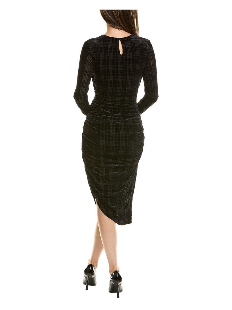 Nicole Miller womens Velvet Burnout Plaid Midi Dress, 4, Black - Walmart.com Nicole Miller womens Velvet Burnout Plaid Midi Dress, 4, Black - Walmart.com