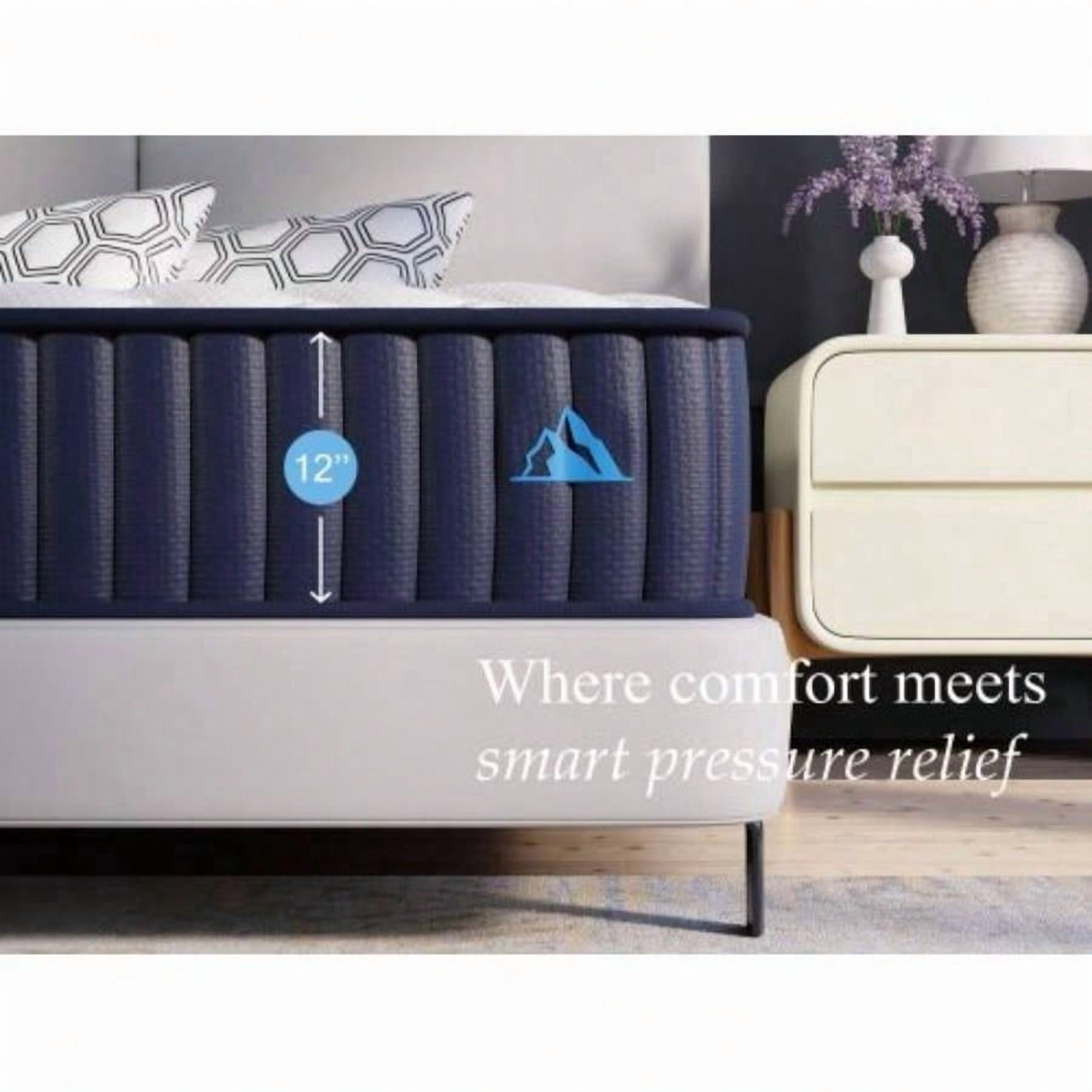12 Inch King Size Premier Luxury Medium Firm Hybrid Mattress Comfortable for Daily Sleep