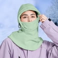 thumbnail image 2 of XIAOCHA Men’S Adjustable‑Fastener Balaclava Solid Hats Outdoor Fall‑Winter Snood,Green, 2 of 4