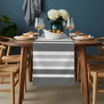 thumbnail image 2 of Grey Stripe Table Runner - 120 Inch Long, Kitchen Dining Table Runner Dresser Scarves, Farmhouse Minimalist Striped Farmhouse Decor for Coffee Tables Wedding Party Banquet, 2 of 8