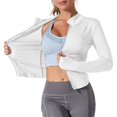 thumbnail image 5 of Clearance under 10$ Sevevn New Long-sleeved Round-neck Zipper Yoga Sun-protective Jacket For Women Clearance Sales Online Deals White XXL, 5 of 6