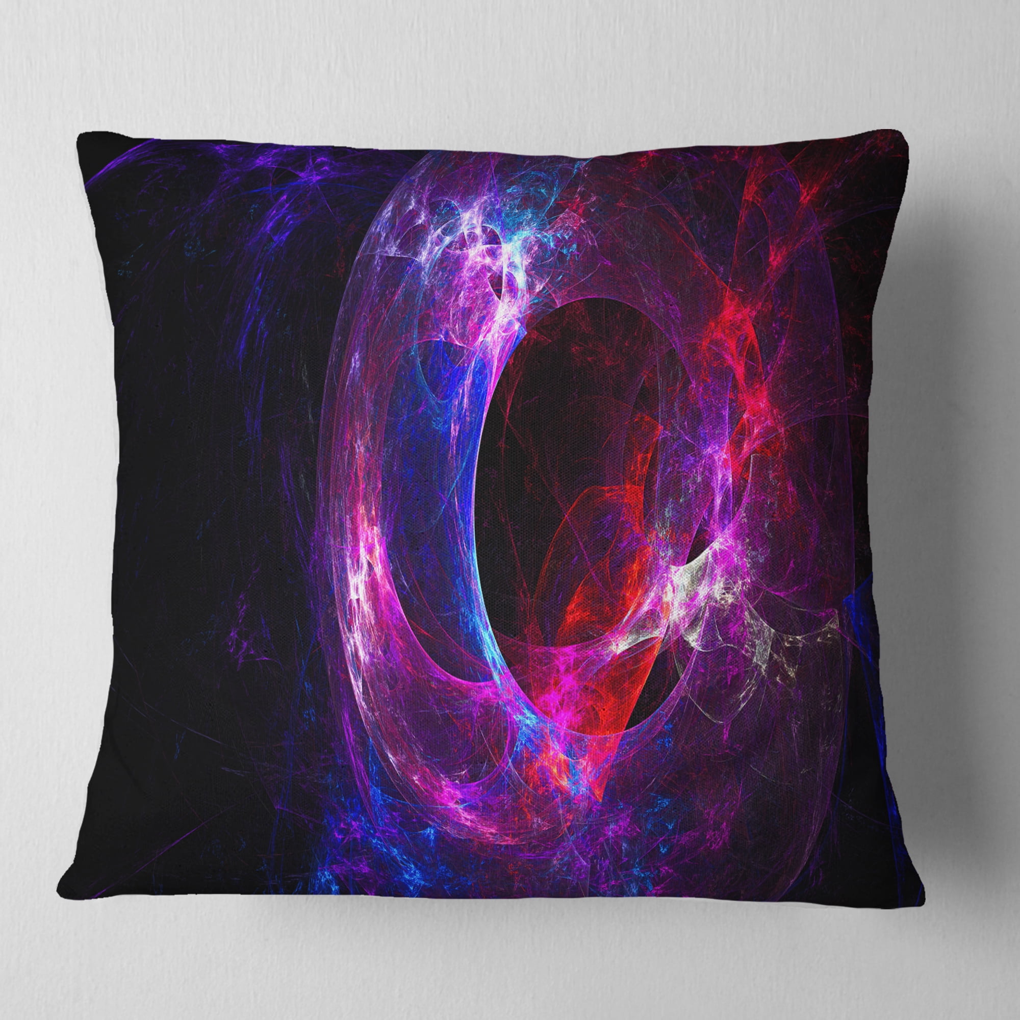 Designart Far Spherical Galaxy Purple - Abstract Throw Pillow - 18x18