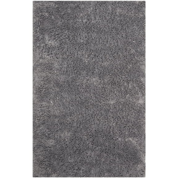 SAFAVIEH Glen Solid Plush Shag Area Rug, Grey, 8' x 8' Round