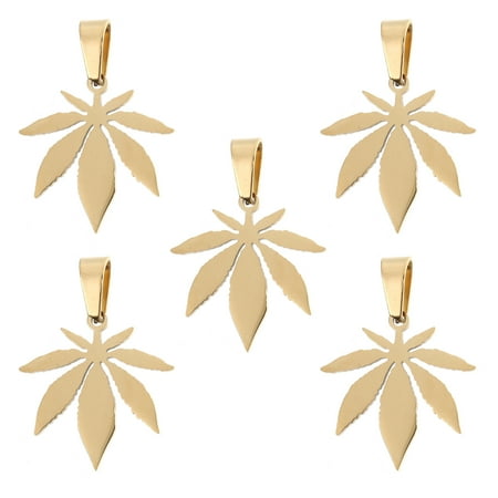 

5 Pcs Stainless Steel Necklace Pendant Maple Leaf Shape Necklace Hanging Pendant