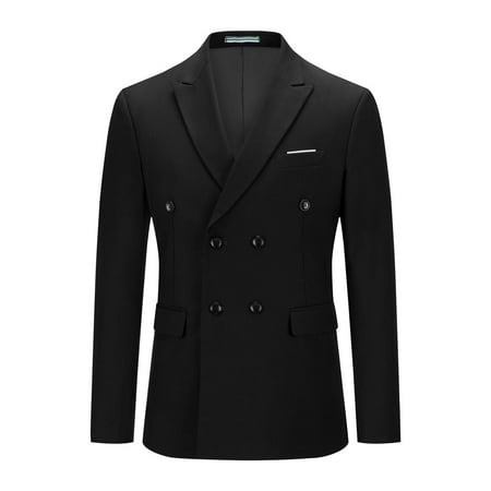 Cloudstyle Men's Solid Color Double-breasted Business Blazer