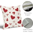 thumbnail image 5 of Housses de Coussin de la Saint-Valentin 16x16 Pouces Ensemble de 2 Cœurs Rouges Housses de Coussin Décoratives pour Extérieur Imprimé Saint-Valentin Rouge et Crème Housses de Coussin pour Décoration de Canapé Maison, 5 of 5