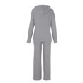 thumbnail image 4 of Women's Ribbed Hoodie and Wide Leg Pants Set, Long Sleeve Knit Two Piece Outfit, 4 of 5