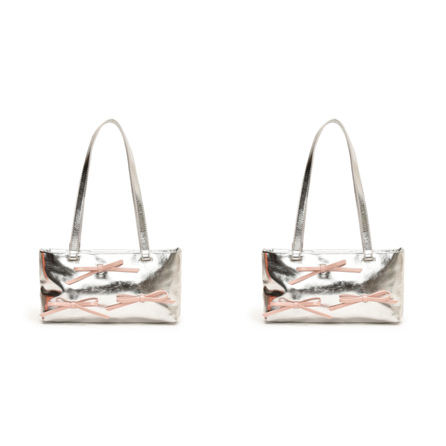 Bolso para Mujer Con Lazo Cuero PU Viajes Al Aire Libre (plata)