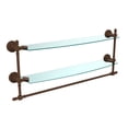 thumbnail image 7 of Retro Dot Collection Two Tiered Glass Shelf with Integrated Towel Bar - Matte Black / 18 Inch, 7 of 7