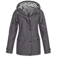 thumbnail image 3 of Women's Waterproof Lined Hooded Jacket, Casual Windproof Coat with Pockets & Adjustable Cuffs, S-3XL, 3 of 8