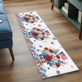 thumbnail image 3 of Independence Day Floral 2'x6' Runner Rugs for Hallway Kitchen Bedside Non Slip Washable, Red Blue Roses Patriotic Entryway Rug Runners with Rubber Backing, Long Carpet Runner for Laundry Room, 3 of 8