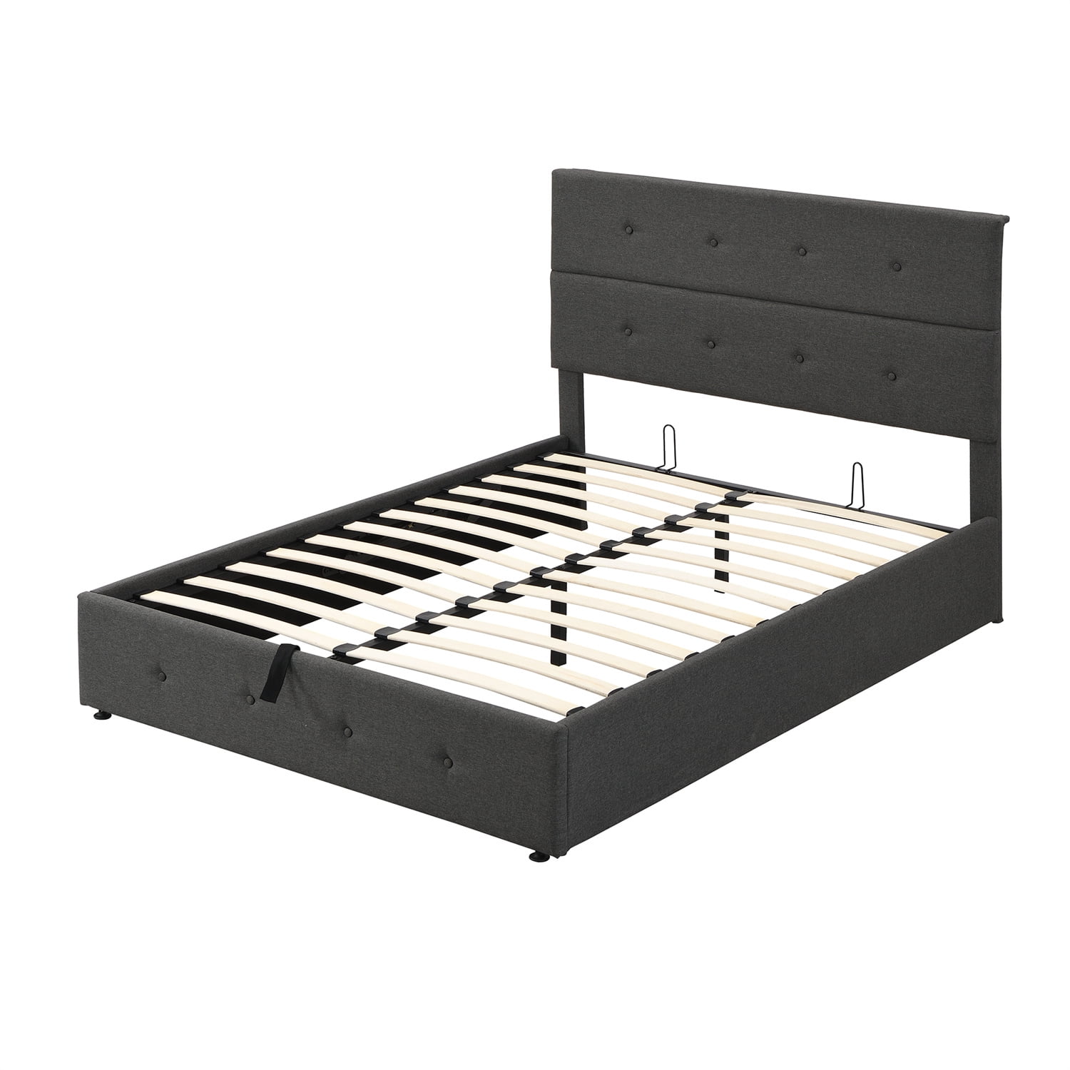 Buy Full Size Upholstered Platform Bed with Underneath Storage, Wooden Full Bed Frame with Gas