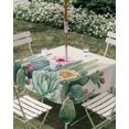 thumbnail image 2 of Square Outdoor Tablecloth with Umbrella Hole Blue Green Cactus Table Cloth Waterproof Patio Table Cover Tropical Summer Botanical Floral Rustic Zipper Tablecloths for Picnic Camping 60x60 Inch, 2 of 8