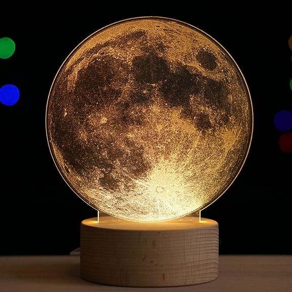 GOOHOCHY 3D Printed LED Moon Lamp LED Night Light USB Charging Desk Lamp for Bedroom and Living Room