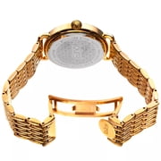 Womens Quartz Second Indicator Stainless Steel Gold-Tone Bracelet Watch